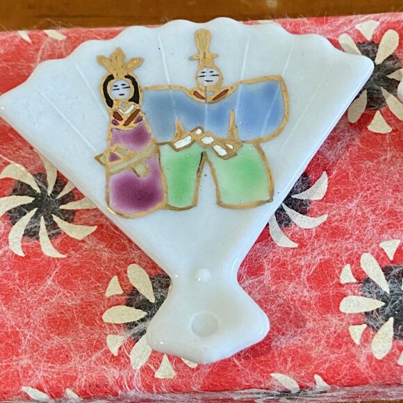 Set of 5 Vintage Porcelain Chopstick Rest w/box - Unused - Picture 4 of 12